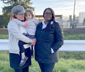 Arjorie with friend Laurie and her daughter Savannah