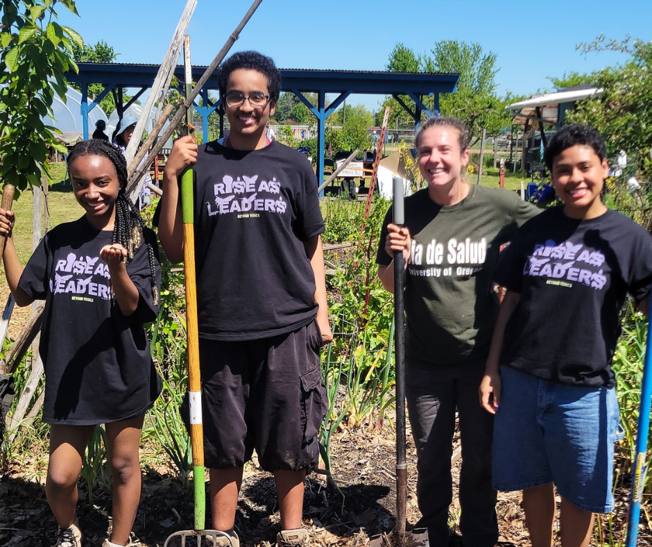 Four volunteers, three youth and one adult